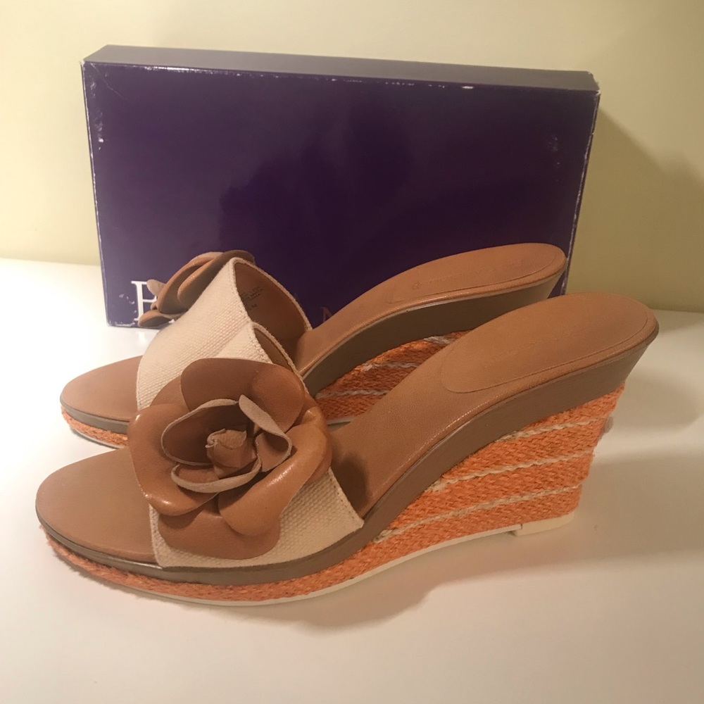 New Enzo Angiolini Ealevon Vintage Wedges Sandals 7.5